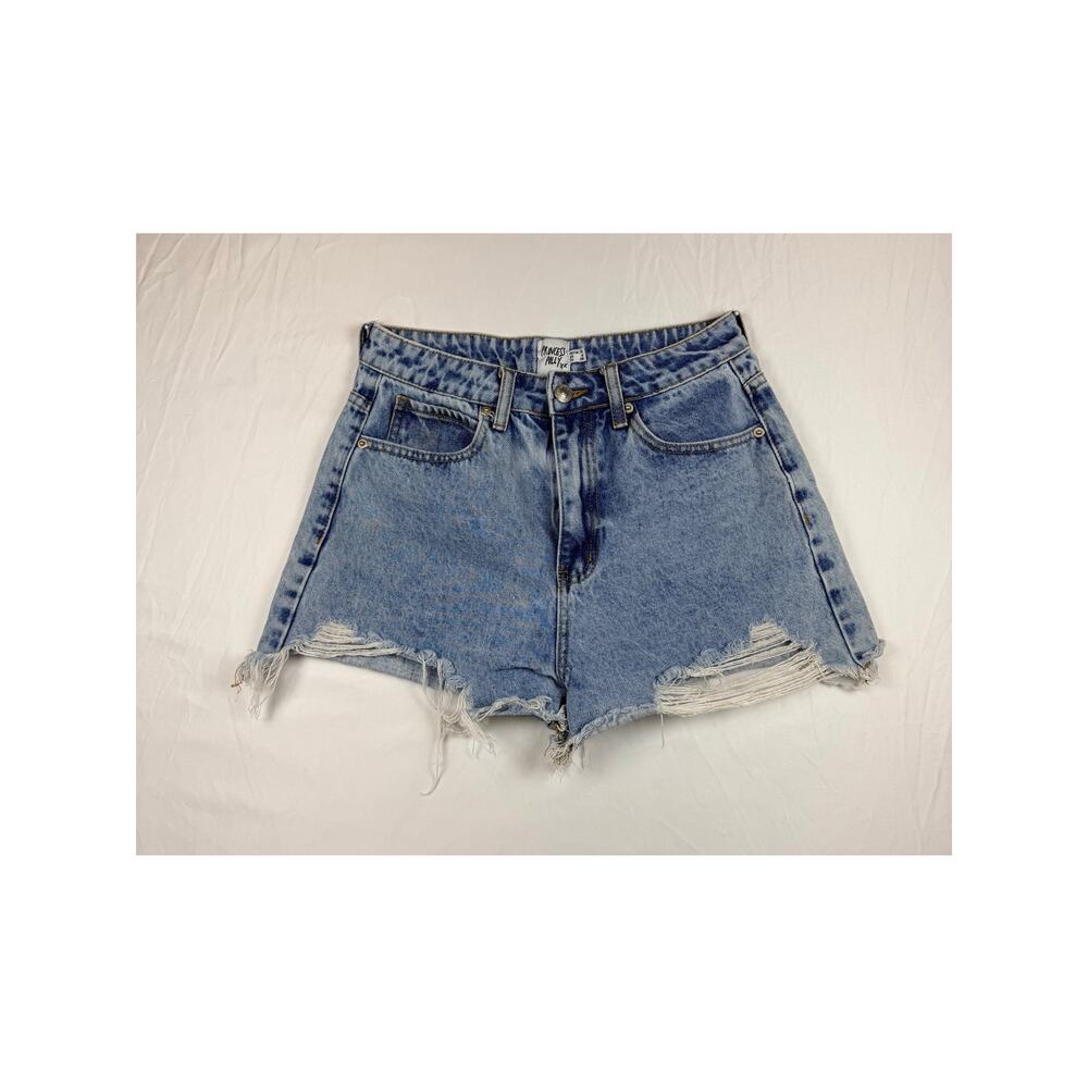 Princess Polly Feels Like Summer Denim Distressed Shorts Sz 6